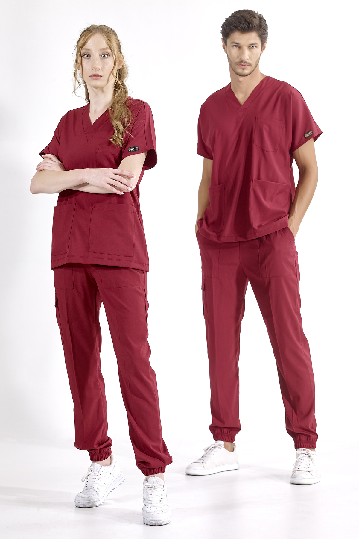 Jogger Lux Lycra Greys Suit - Burgundy