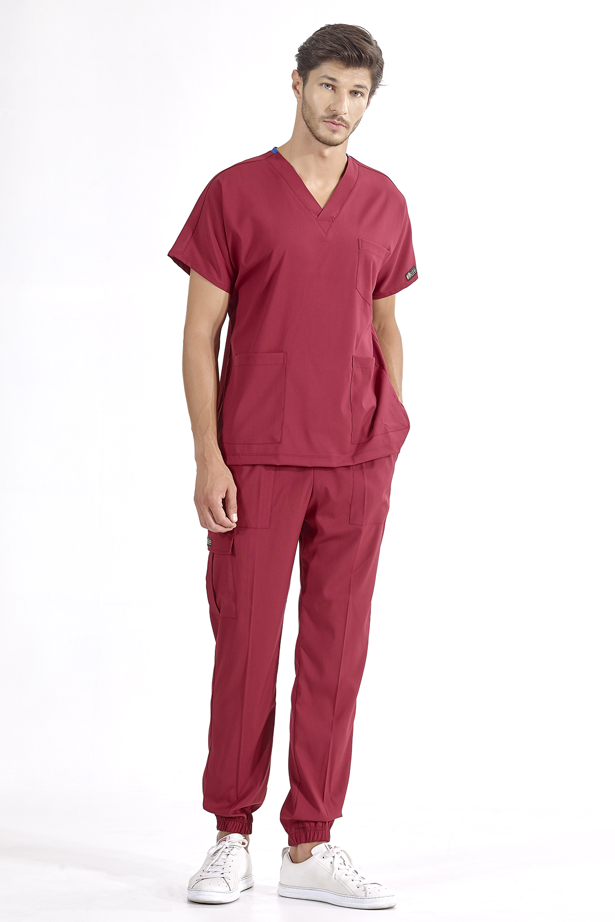 Jogger Lux Lycra Greys Suit - Burgundy