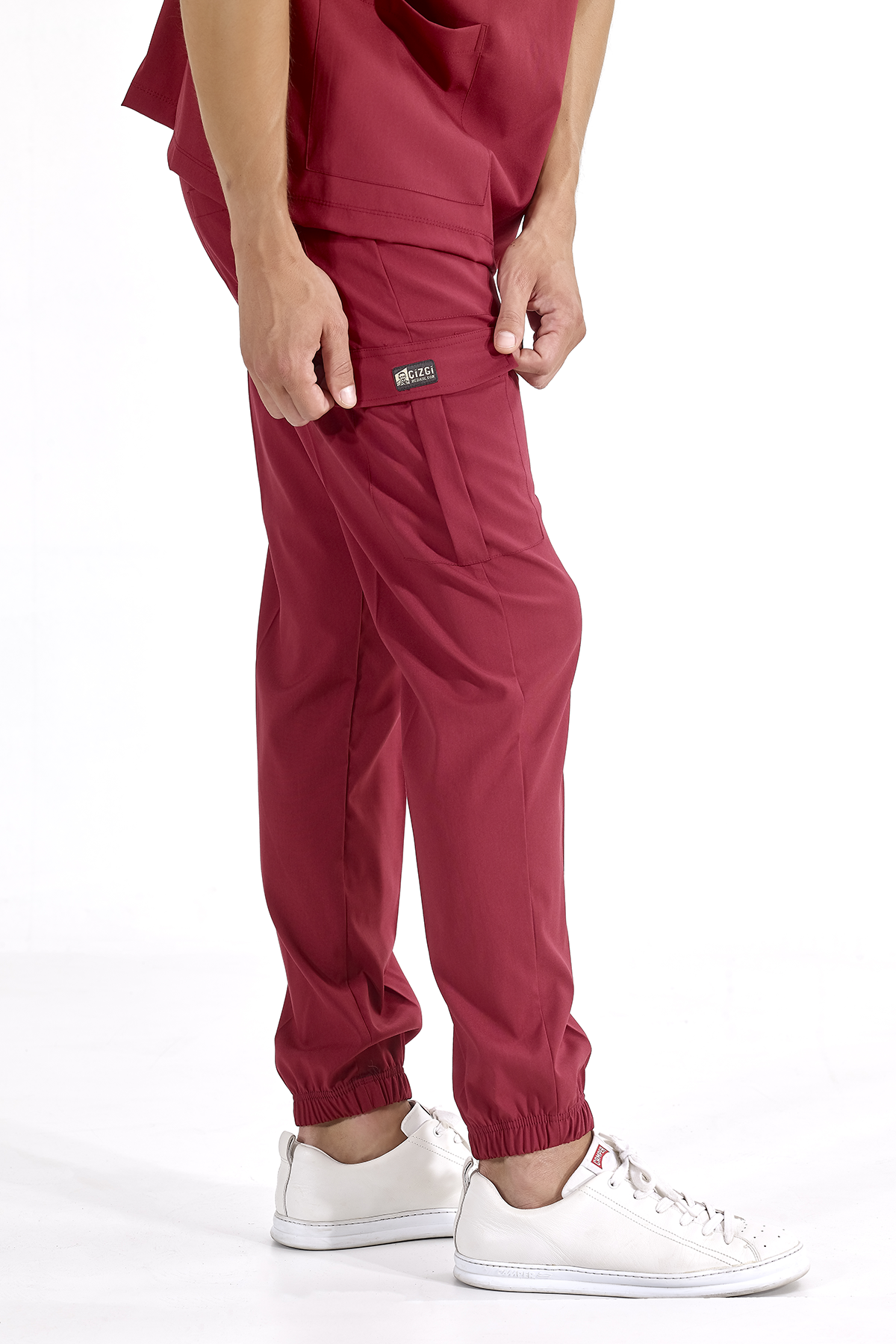 Jogger Lux Lycra Greys Suit - Burgundy