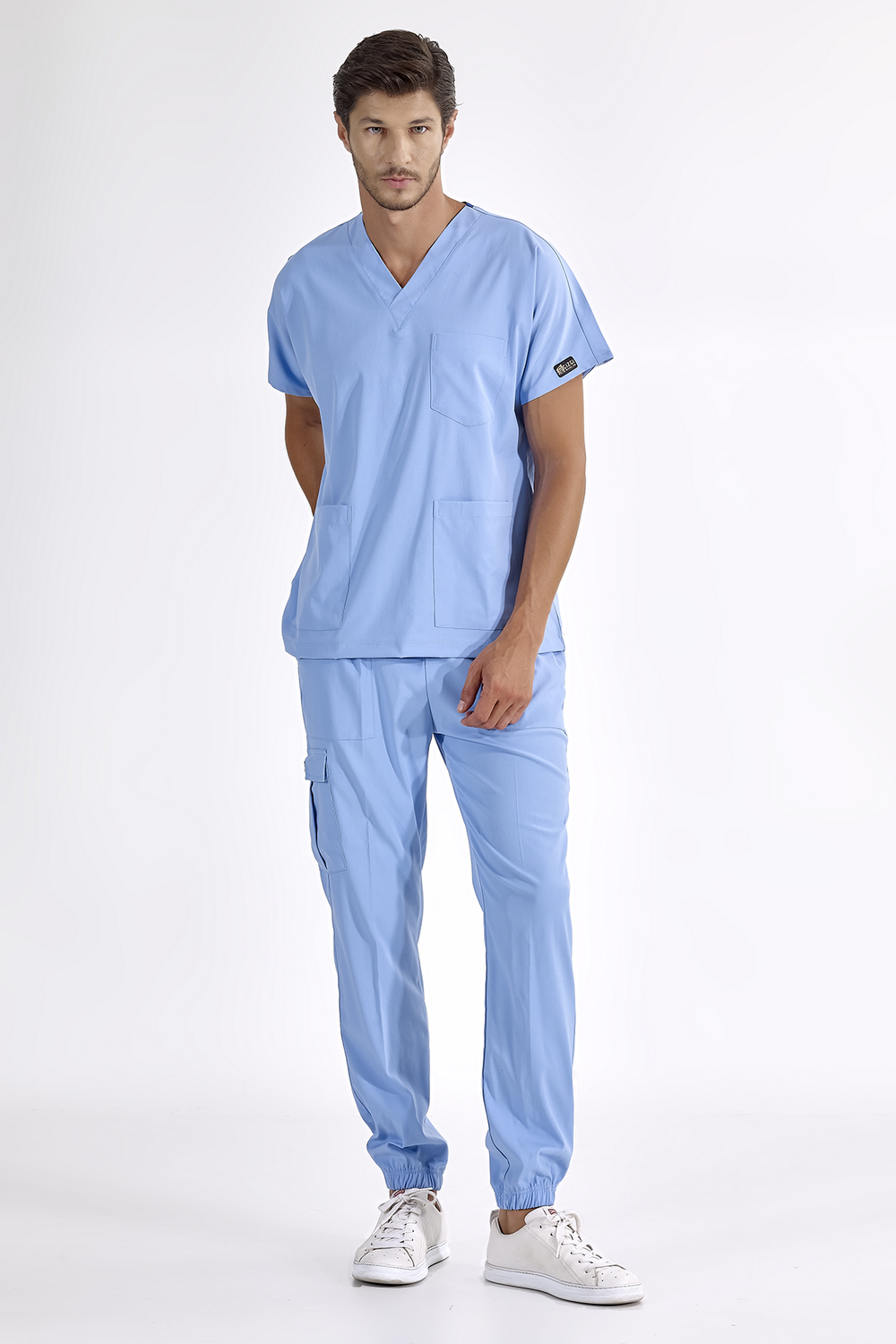 Jogger Lux Lycra Greys Suit - Light Blue