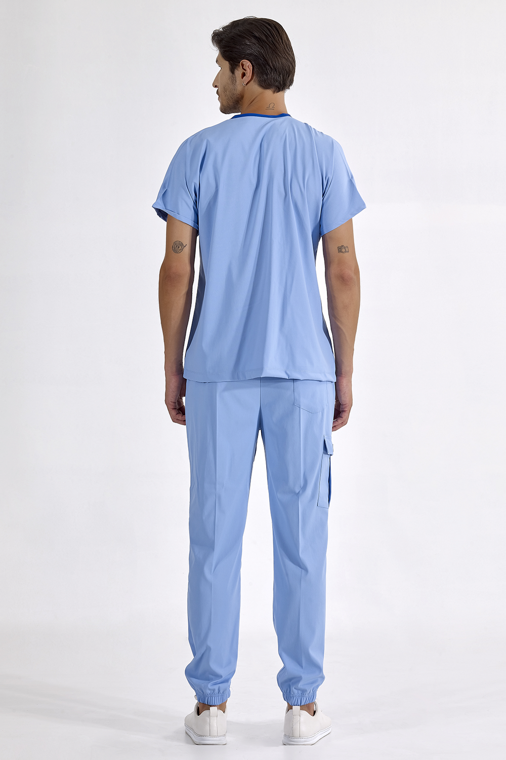 Jogger Lux Lycra Greys Suit - Light Blue