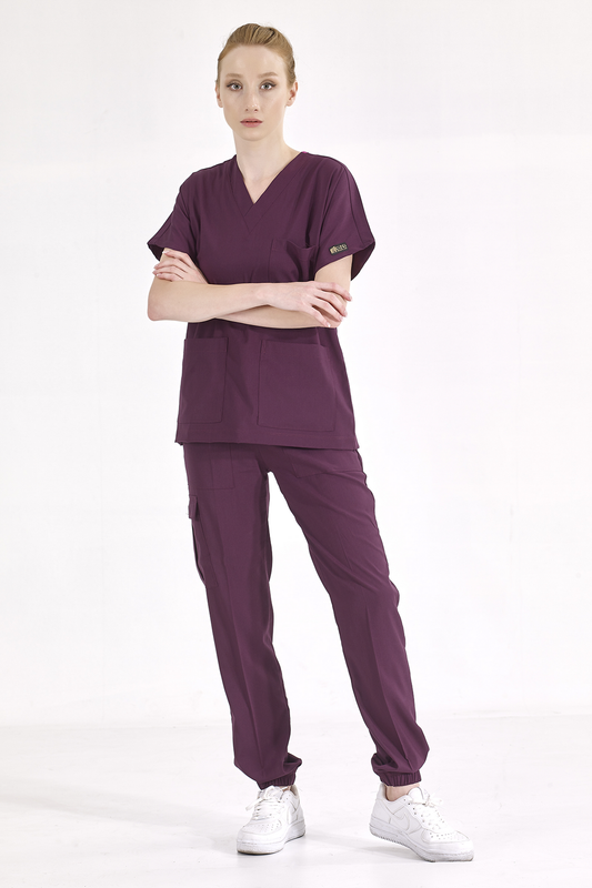 Jogger Lux Lycra Greys Suit - Plum
