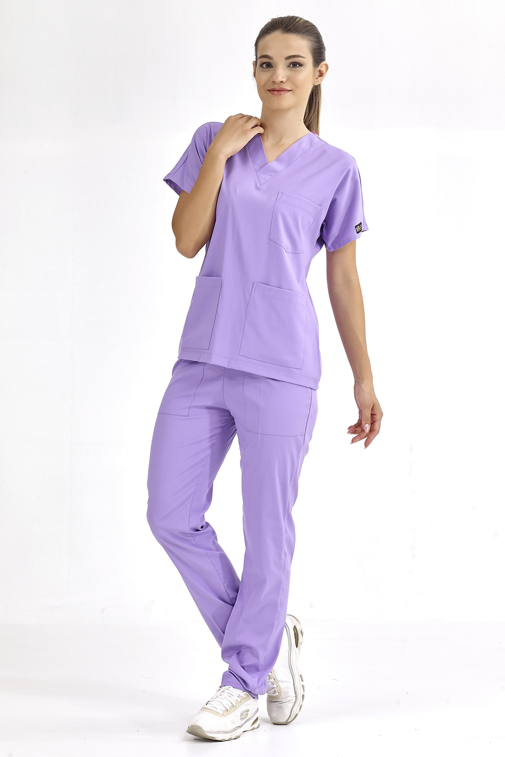 Lux Lycra Greys Suit - Lilac