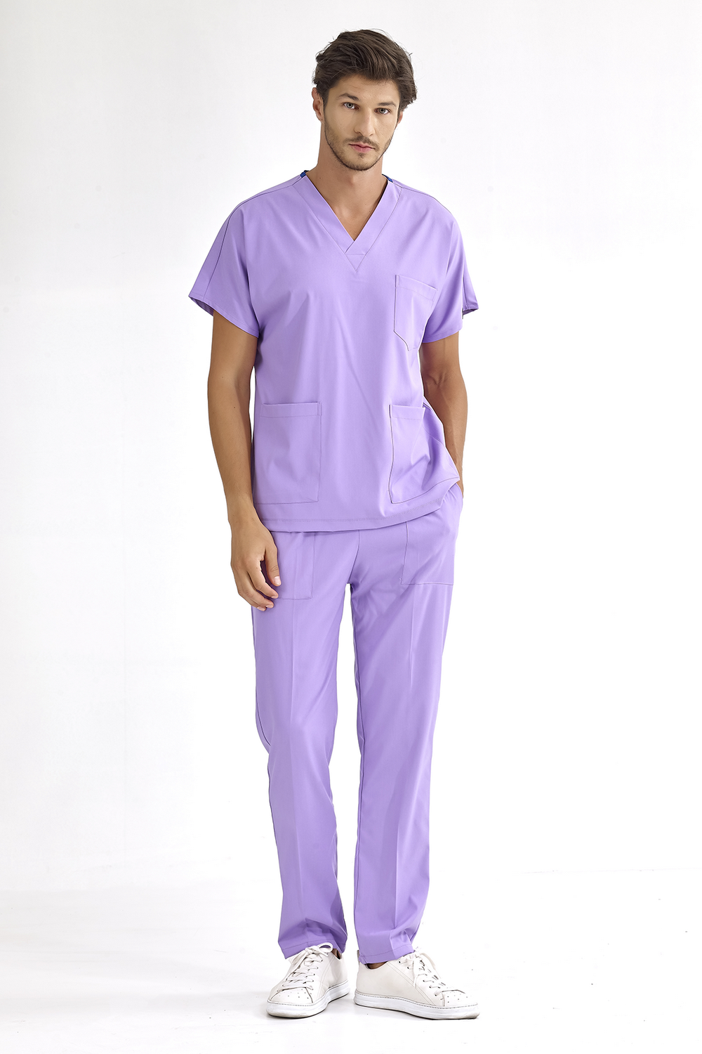 Lux Lycra Greys Suit - Lilac