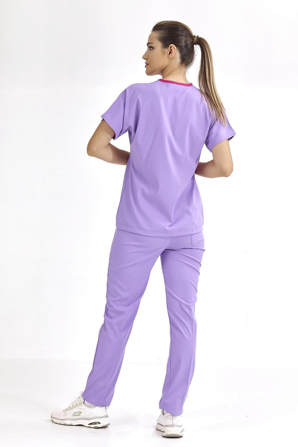 Lux Lycra Greys Suit - Lilac