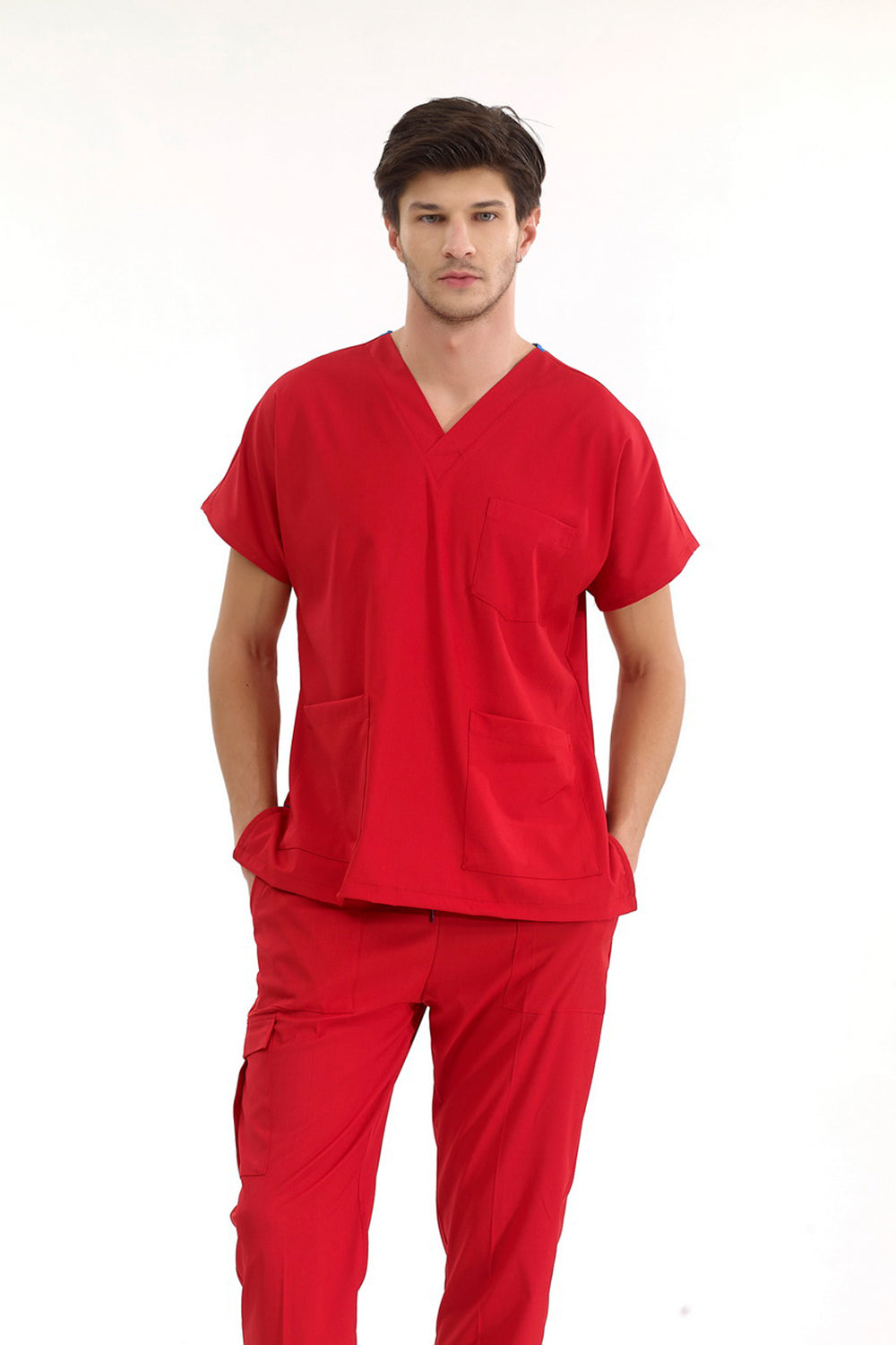 Jogger Lux Lycra Greys Suit - Red