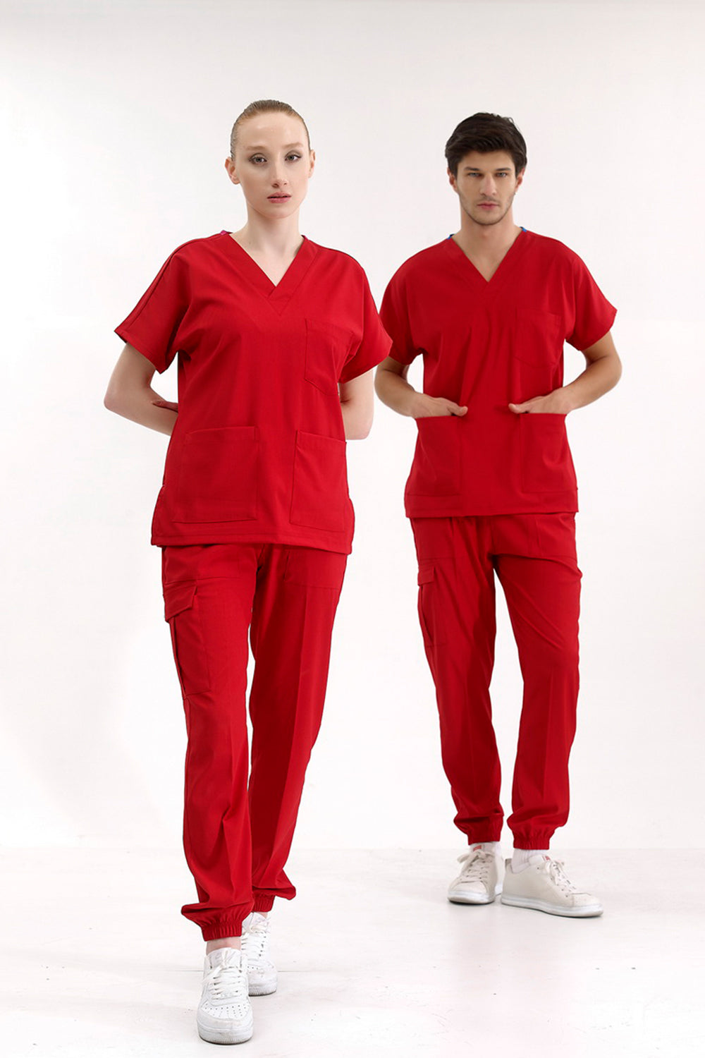 Jogger Lux Lycra Greys Suit - Red