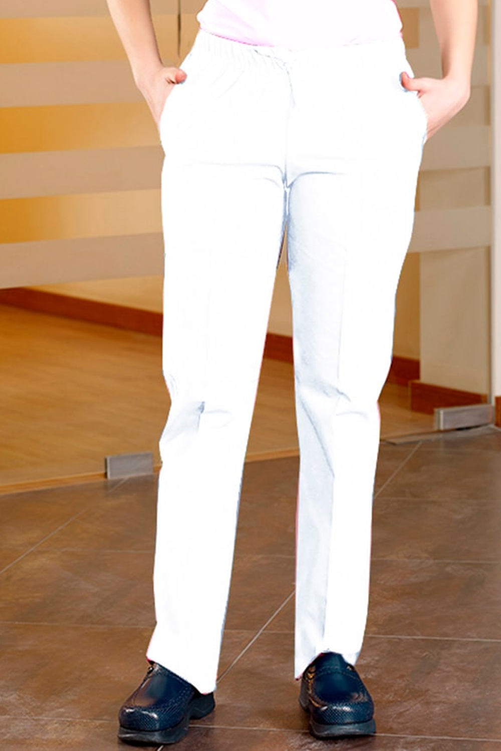 Single Bottom Alpaca Pants - White