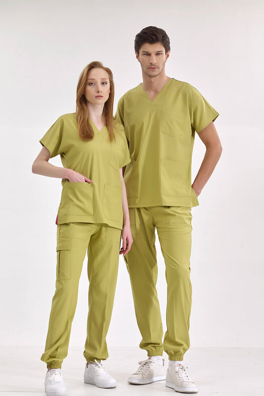 Jogger Lux Lycra Greys Suit - Pistachio