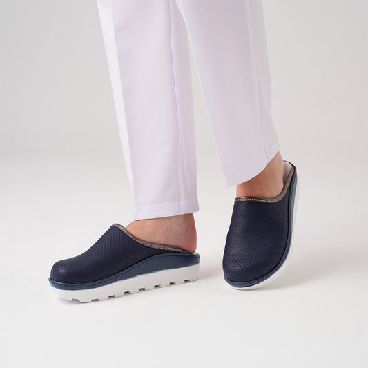 Fit Vivacolor Greys Gold Sabo Slippers - Navy Blue