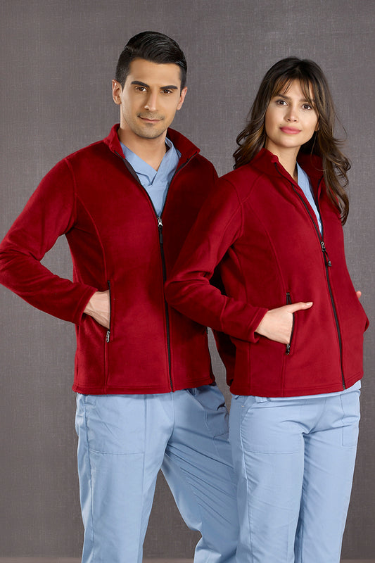 Hospital Fleece Jacket - Burgundy