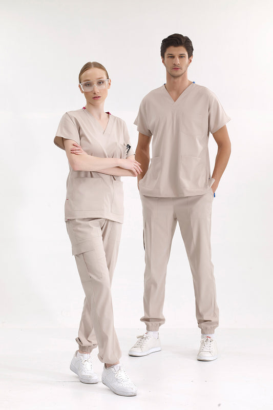 Jogger Lux Lycra Greys Suit - Cream