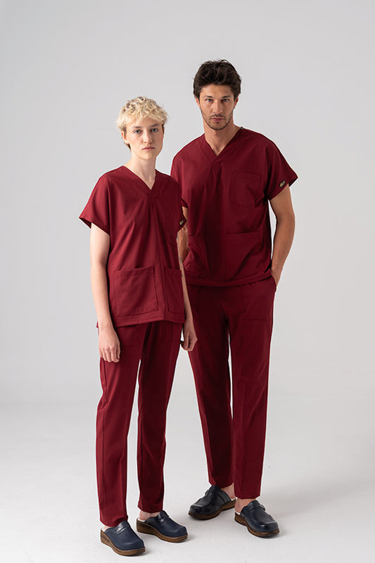 Dr. Greys Best Lycra Stretch Scrub Set - Burgundy