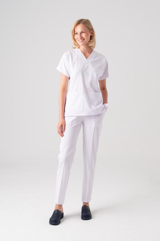 Dr. Greys Best Lycra Stretch Scrub Set - White