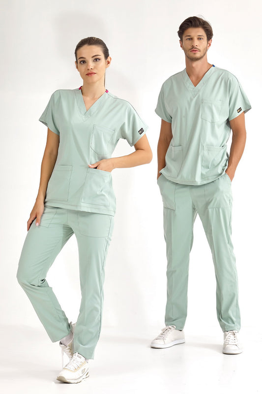 Lux Lycra Greys Suit - Mint Green