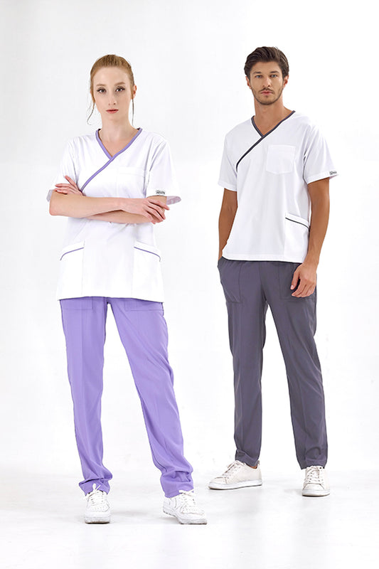 Double Breasted Collar Suit (Lux Lycra Fabric) - Lilac