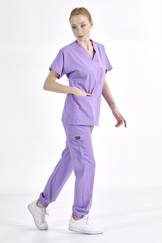 Jogger Lux Lycra Greys Suit - Lilac