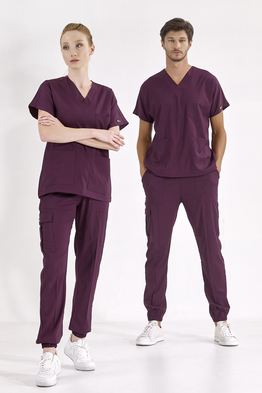 Jogger Lux Lycra Greys Suit - Plum