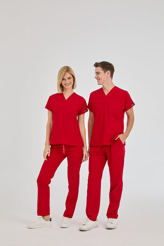 Dr Greys Tericoton Suit - Red (Thin Fabric)