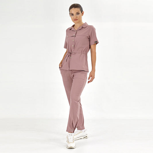 Dried Rose Retro Lux Lycra Suit