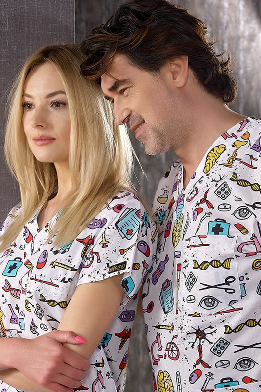 Scientific Patterned Cotton Lycra Single Top