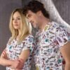 Scientific Patterned Cotton Lycra Single Top