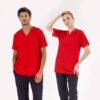 Red Silva Lux Lycra Single Top